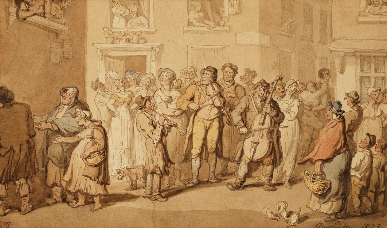 موسيقيو الشوارع ، 1823 بواسطة توماس رولاندسون
