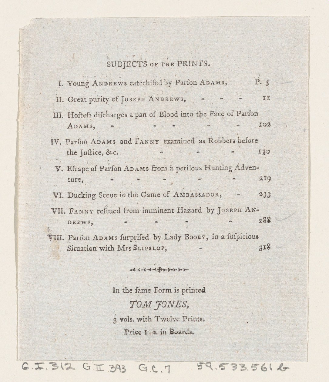 جدول المحتويات: مغامرات جوزيف أندروز وصديقه السيد أبراهام آدمز ، 1792. ، 1792 بواسطة توماس رولاندسون
