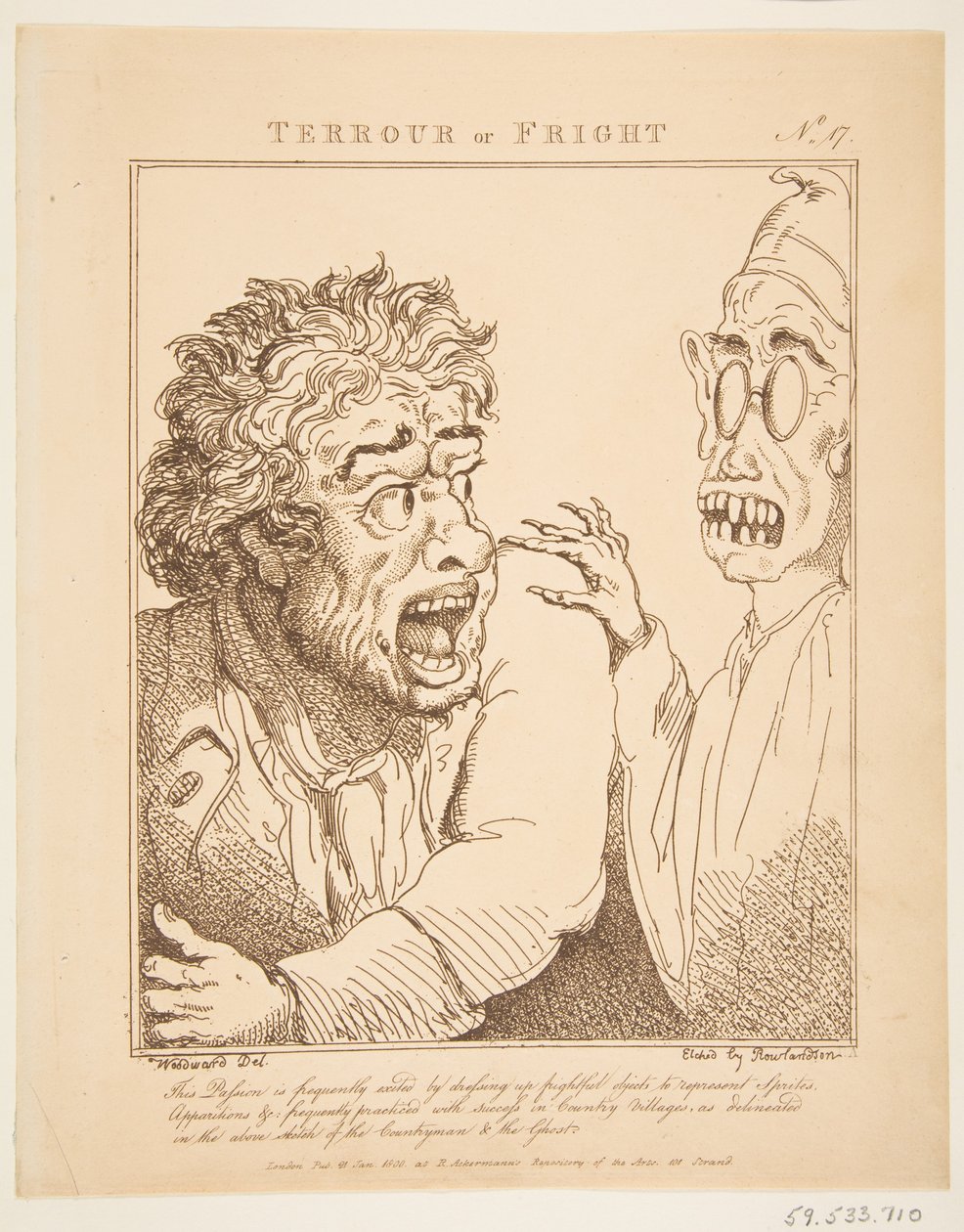 فيلم Terrour or Fright Le Brun Travested، or Caricatures of the Passions 21 يناير 1800. بواسطة توماس رولاندسون