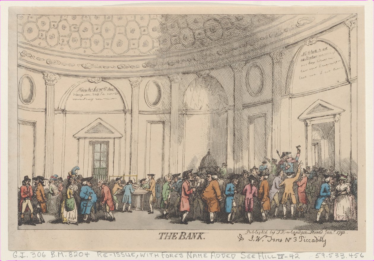 البنك ، يناير 1792. ، يناير 1792. بواسطة توماس رولاندسون