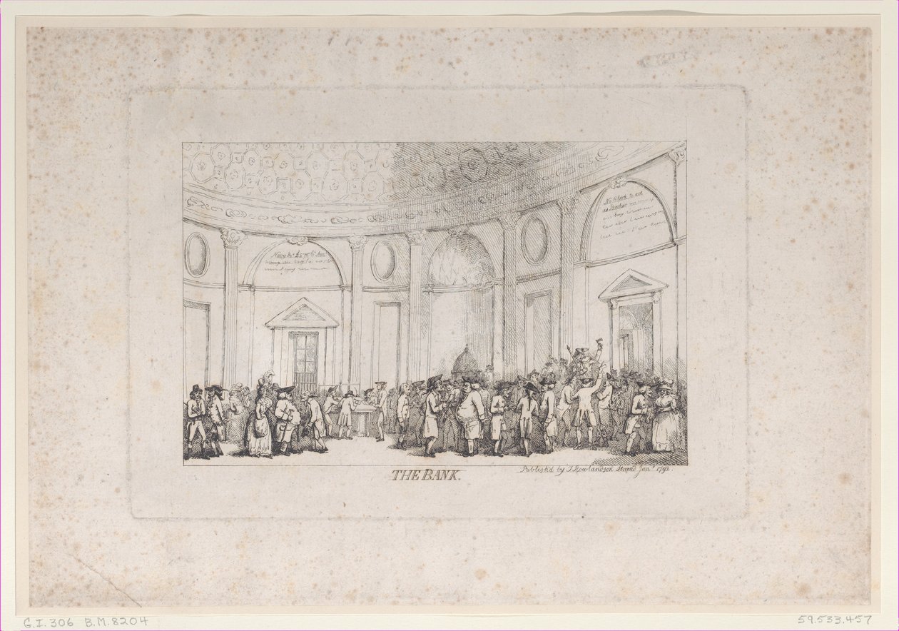 البنك ، يناير 1792 أعيد إصداره. ، يناير 1792 أعيد إصداره. بواسطة توماس رولاندسون