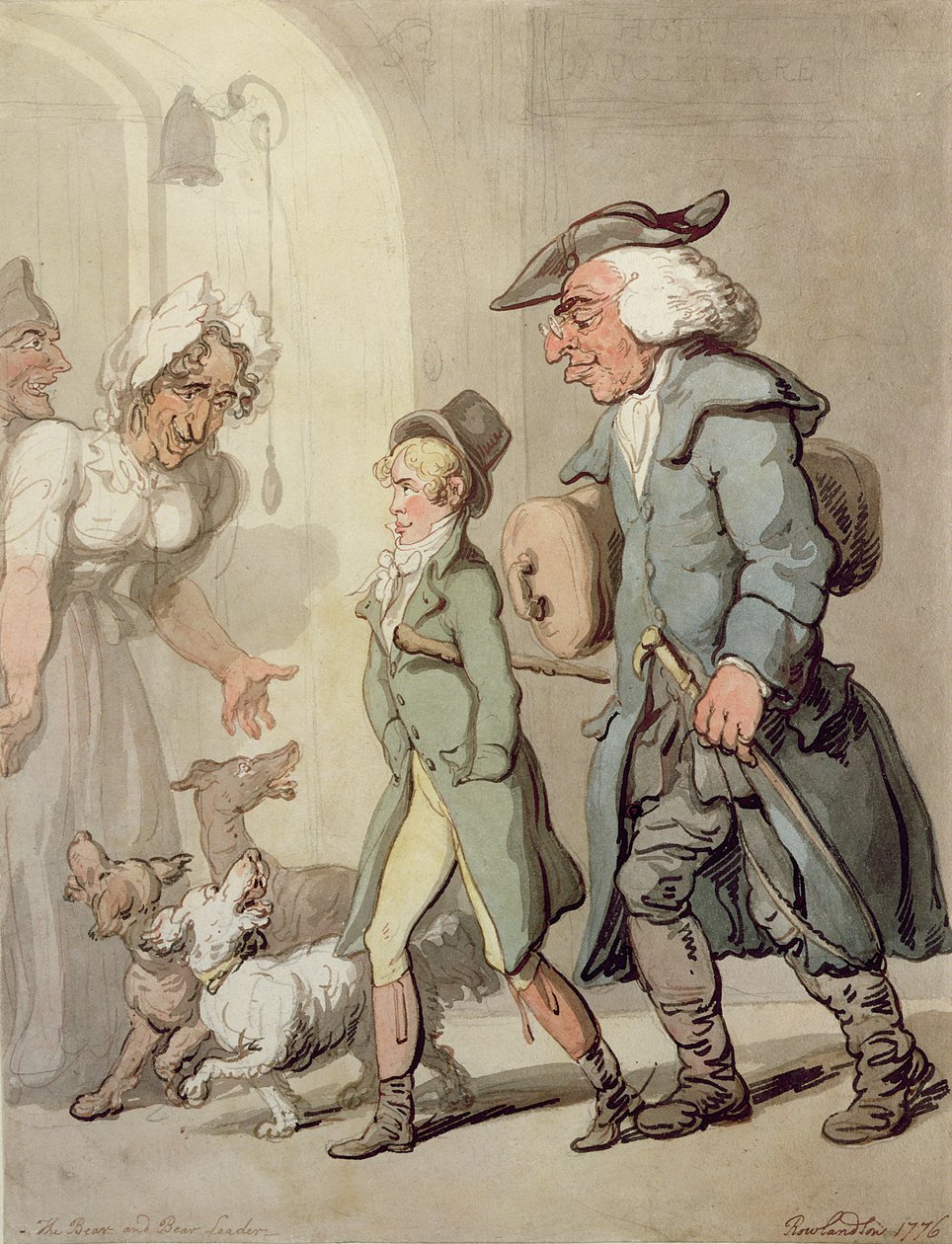 The Bear and Bear Leader - اجتياز فندق d&39;Angleterre ، 1776 بواسطة توماس رولاندسون