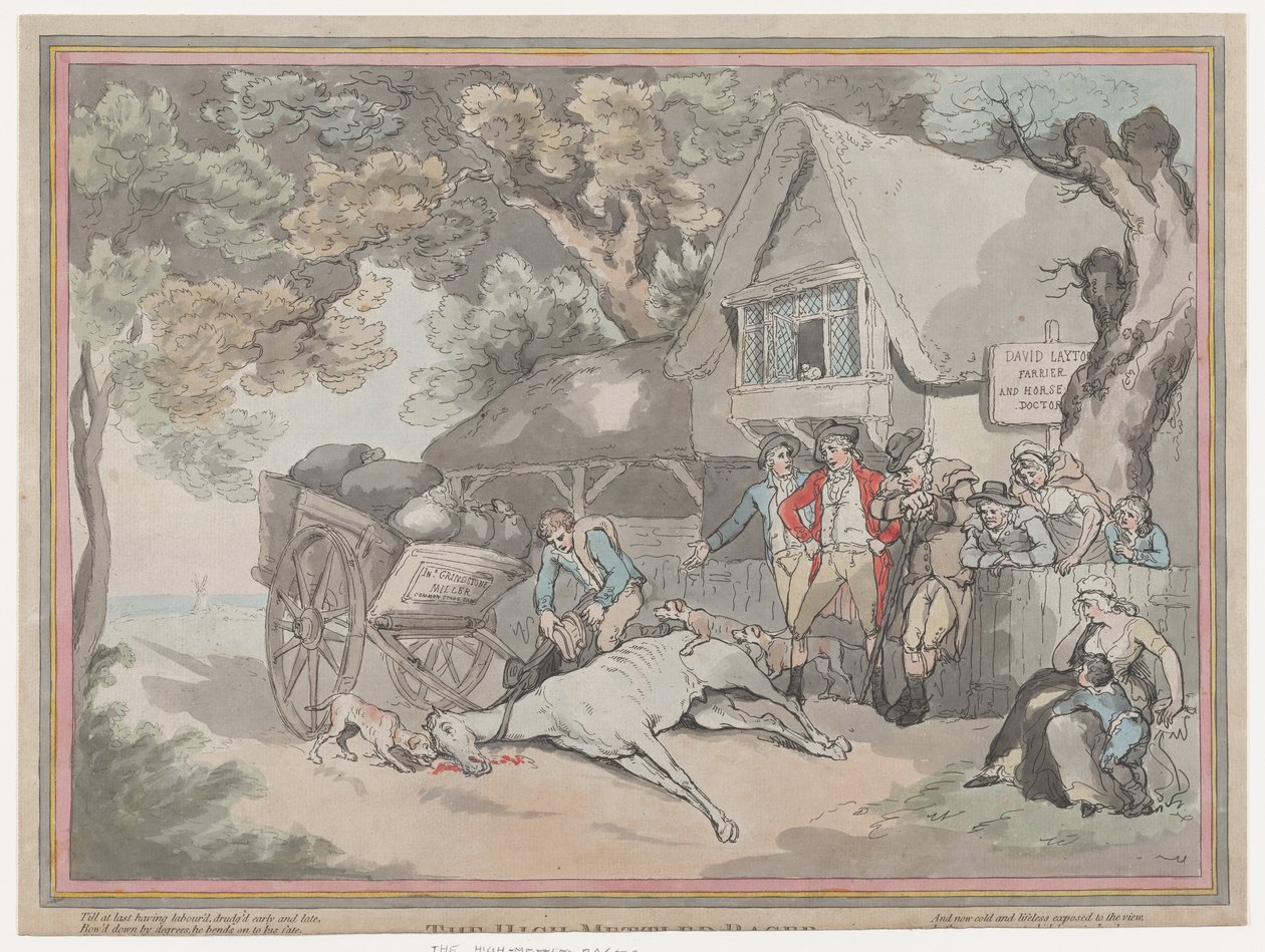 عربة الحصان من حياة مضمار السباق ، أو المتسابق عالي الذقن ، 2 يوليو ... ، 20 يوليو ، 1789. بواسطة توماس رولاندسون