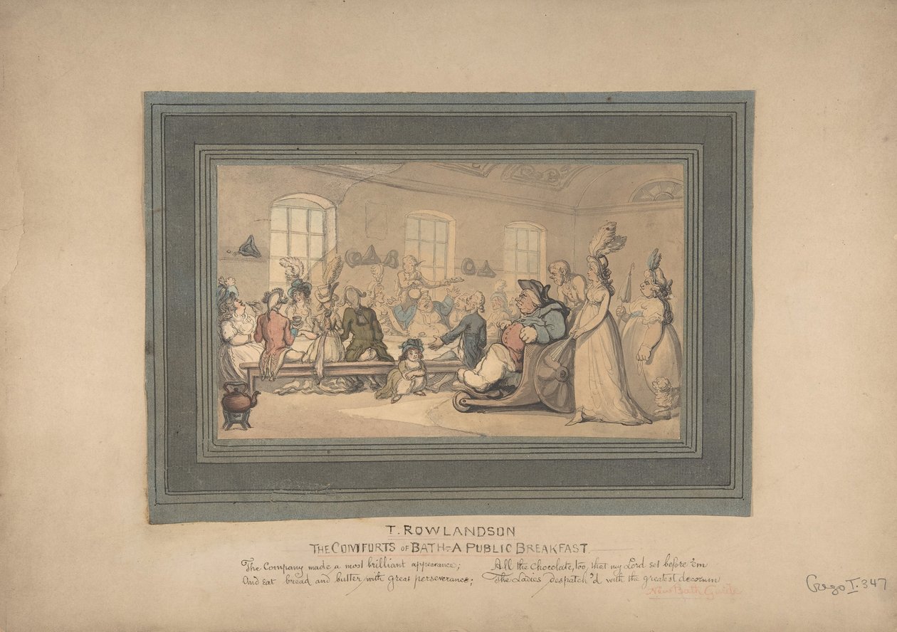 وسائل الراحة في الحمام والإفطار العام ، 1780-1827. بواسطة توماس رولاندسون