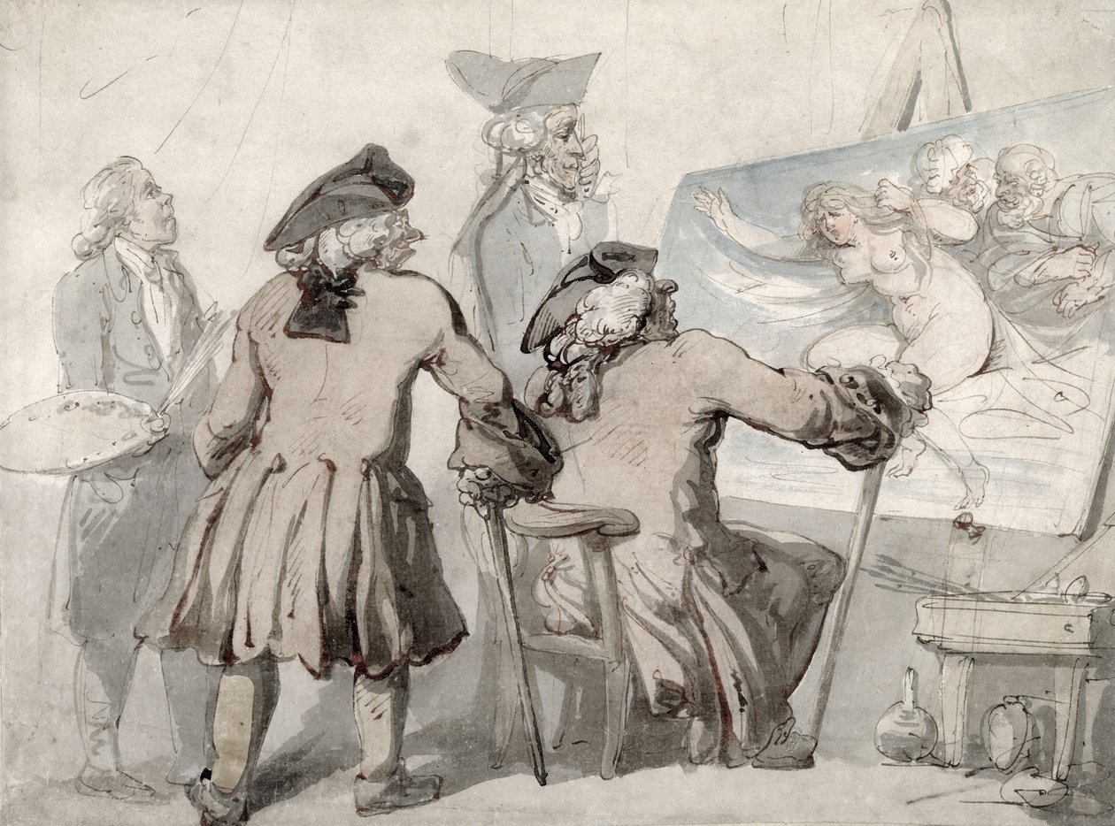 الخبراء ، حوالي عام 1790 (قلم وحبر وألوان مائية فوق الجرافيت على ورق منسوج مركب) بواسطة توماس رولاندسون