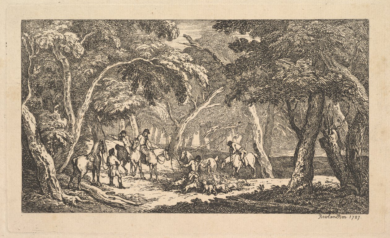 الموت - صيد الثعالب - مشهد طبيعي ، 1787. بواسطة توماس رولاندسون