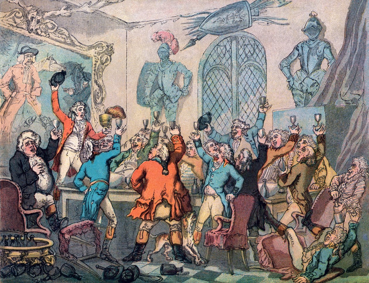العشاء ، فكاهة صيد الثعلب ، 1799. بواسطة توماس رولاندسون