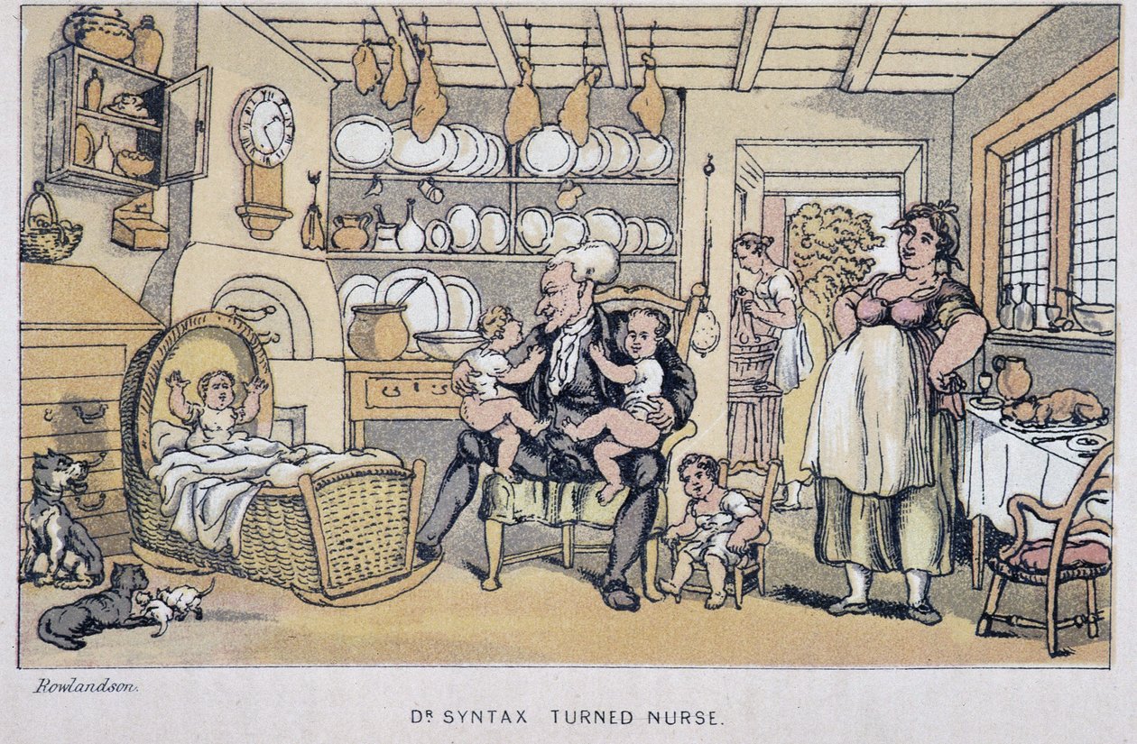 The Doctor Keeping Children - في "" ثلاث جولات لـ Doctor Syntax: بحثًا عن العزاء الخلاب والزوجة "بقلم ويليام كومب ، مريض. رولاندسون بواسطة توماس رولاندسون