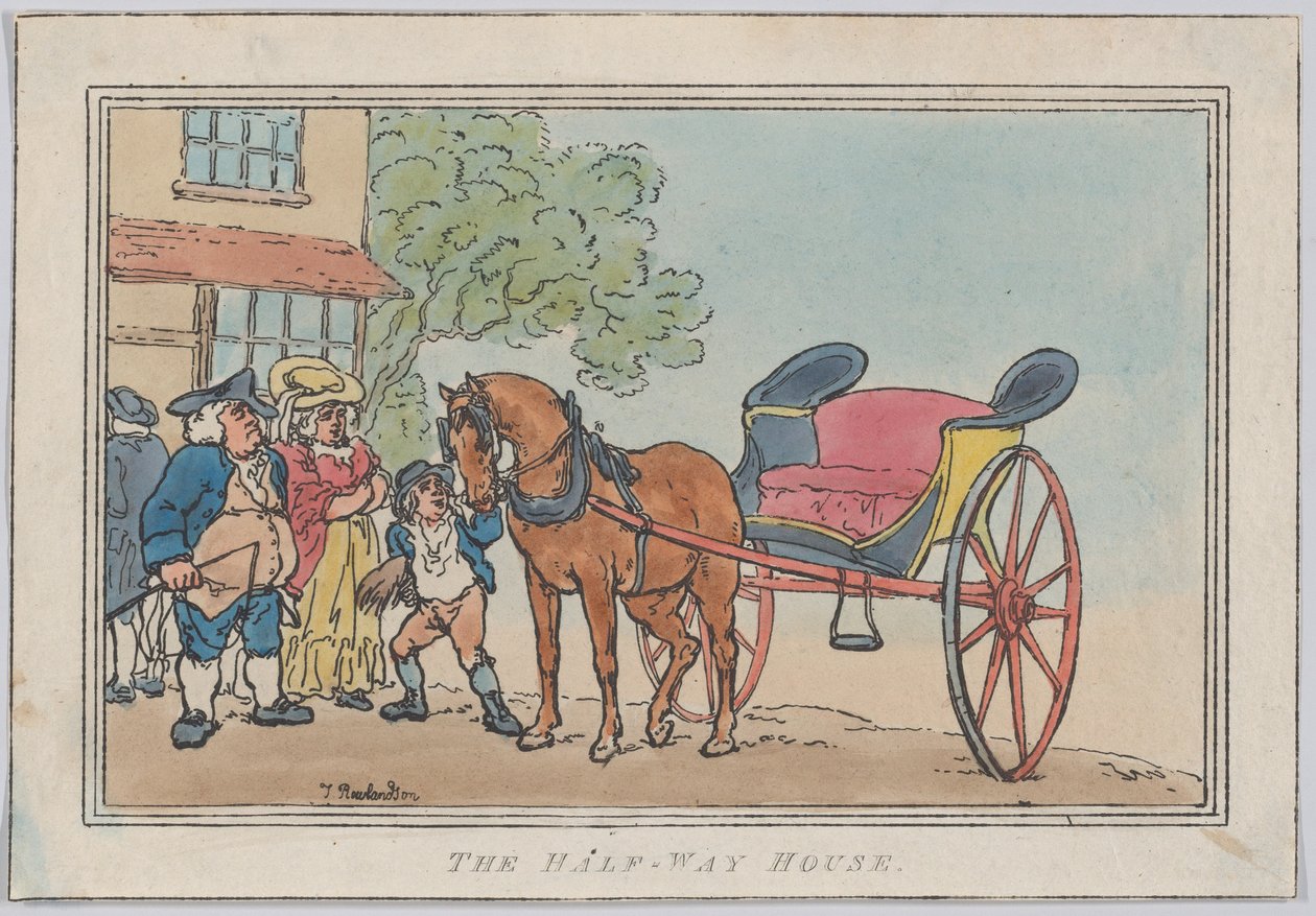 The Half-Way House ، الذي نُشر عام 1787 وأعيد إصداره لاحقًا ، ونشر عام 1787 وأعيد إصداره لاحقًا. بواسطة توماس رولاندسون