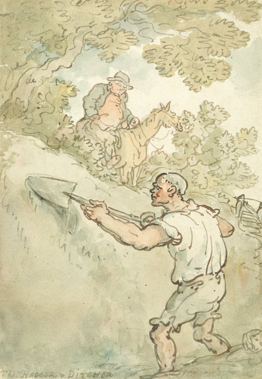 The Hedger and Ditcher (قلم حبر وألوان مائية على ورق) بواسطة توماس رولاندسون