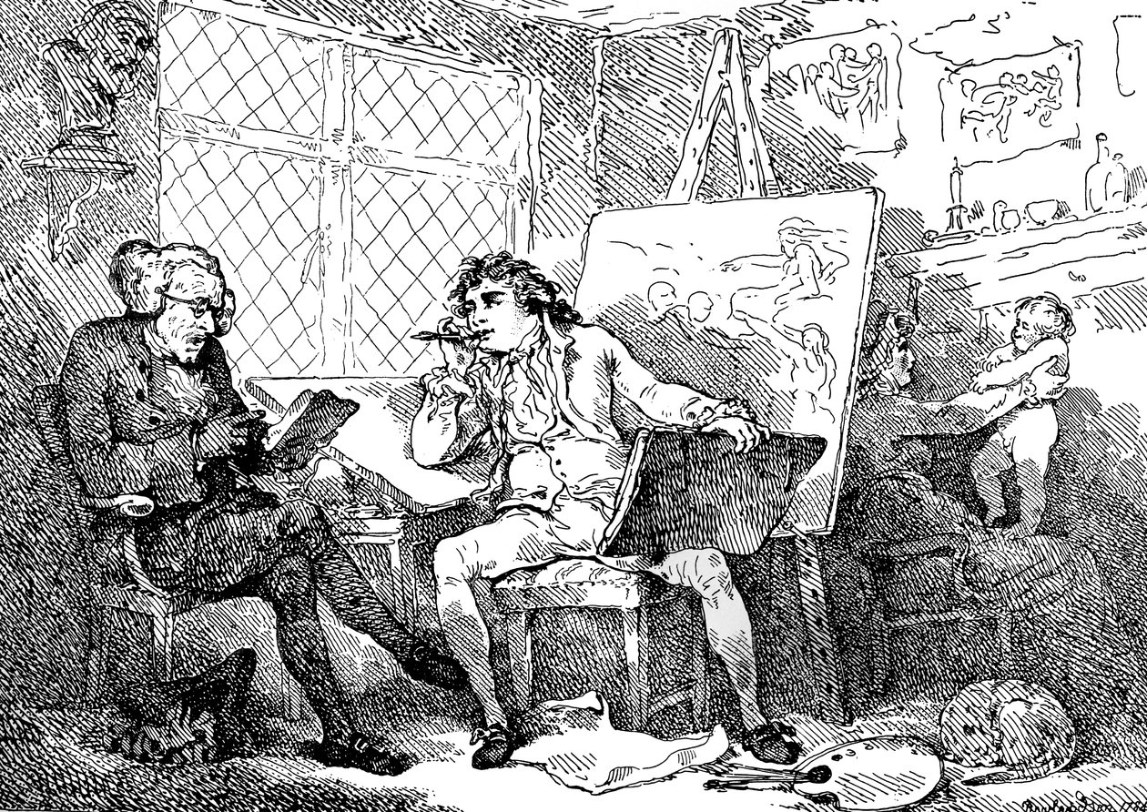 المؤرخ يحرك عقل رسام شاب ، 1784. بواسطة توماس رولاندسون