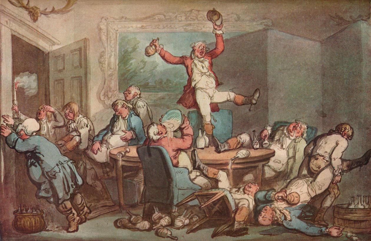 The Hunt Supper، c1780-1825. بواسطة توماس رولاندسون