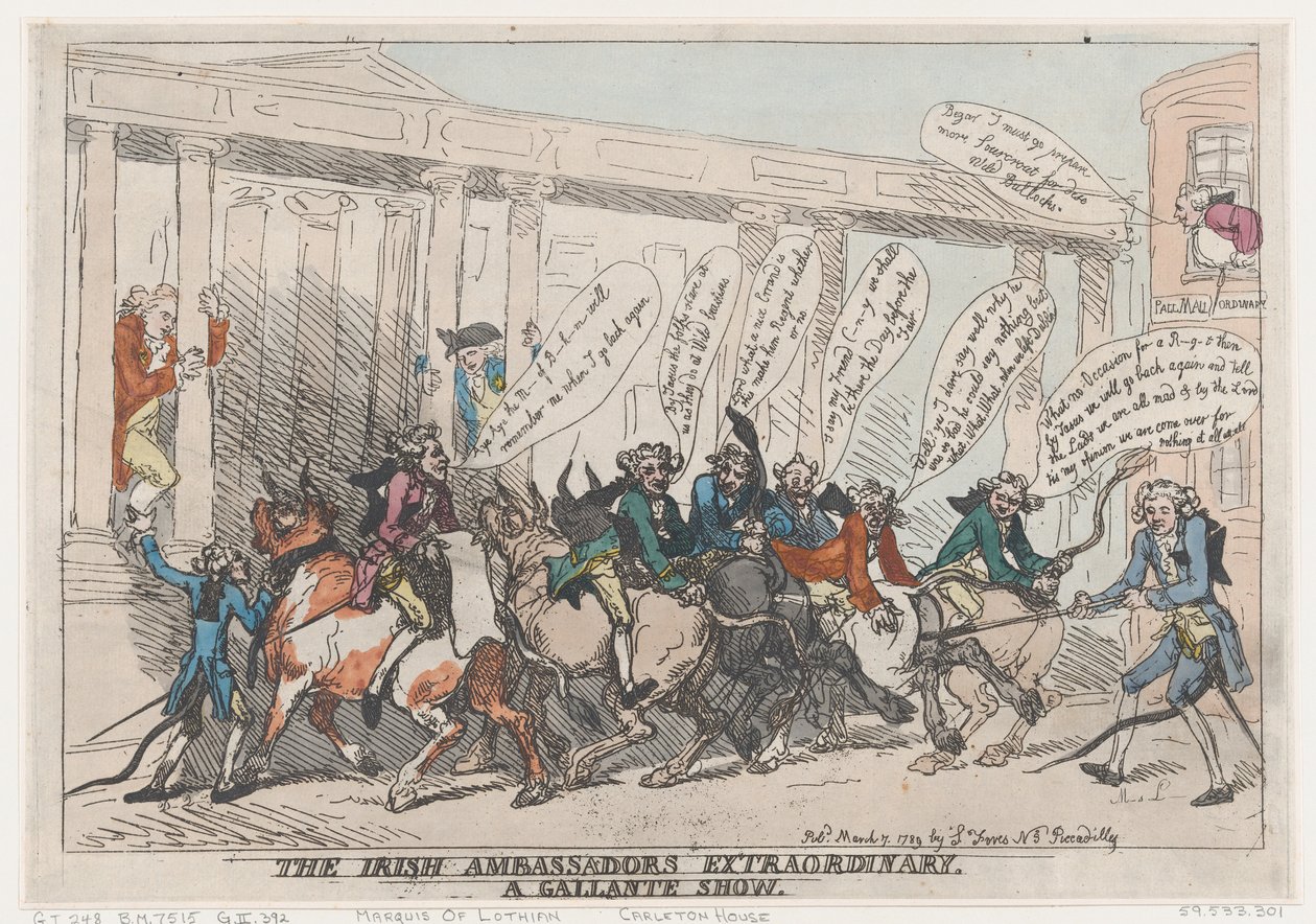 السفراء الأيرلنديون فوق العادة ، عرض جالانت ، 7 مارس 1789 ، 7 مارس 1789. بواسطة توماس رولاندسون