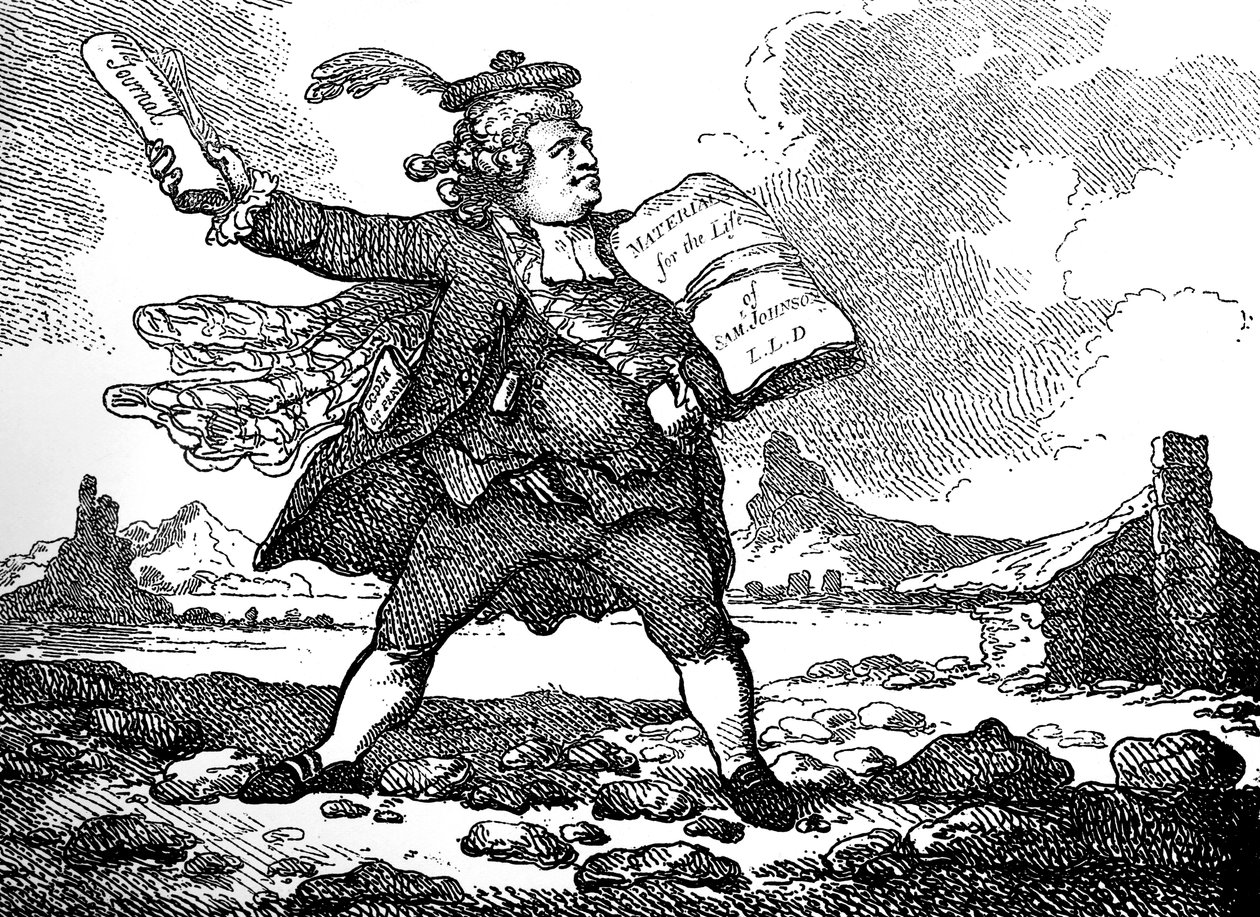 الصحفي مع وجهة نظر Auchinleck أو أرض الأحجار ، ج 1786. بواسطة توماس رولاندسون