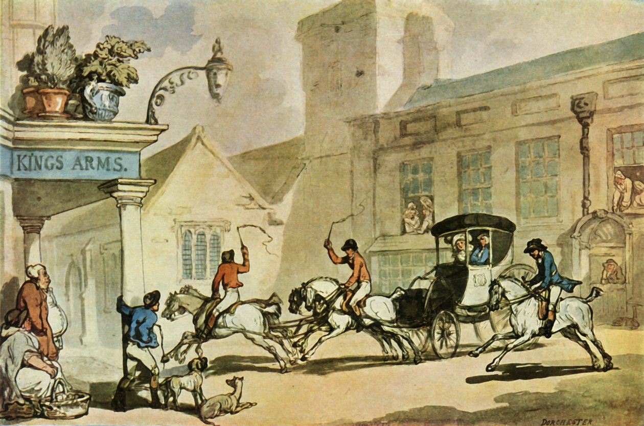 "The King's Arms، Dorchester" ، أواخر القرن الثامن عشر وأوائل القرن التاسع عشر ، 1943. بواسطة توماس رولاندسون