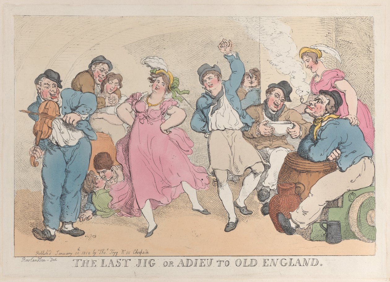 The Last Jig or Adieu to Old England ، 20 يناير 1818. ، 20 يناير 1818. بواسطة توماس رولاندسون