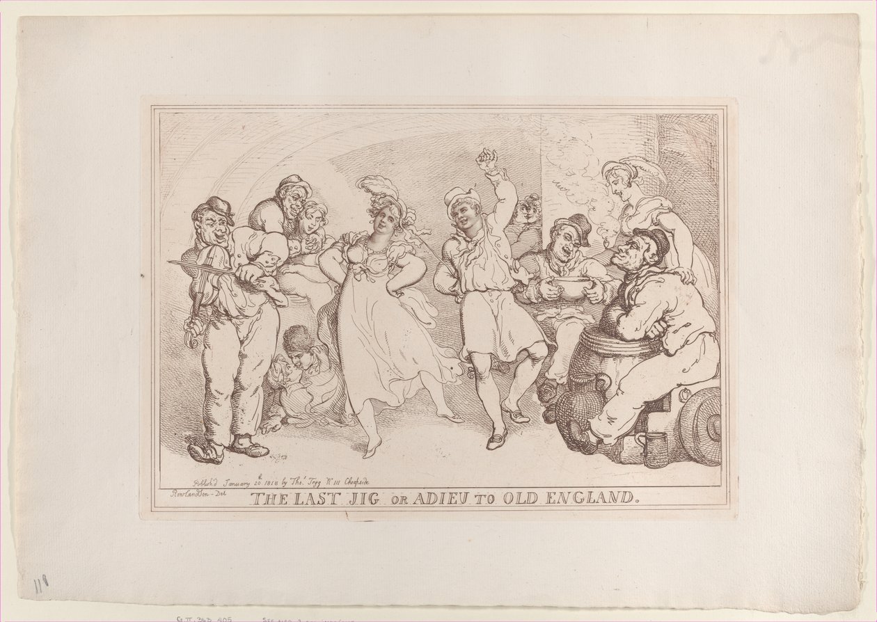 The Last Jig or Adieu to Old England ، 20 يناير 1818. ، 20 يناير 1818. بواسطة توماس رولاندسون