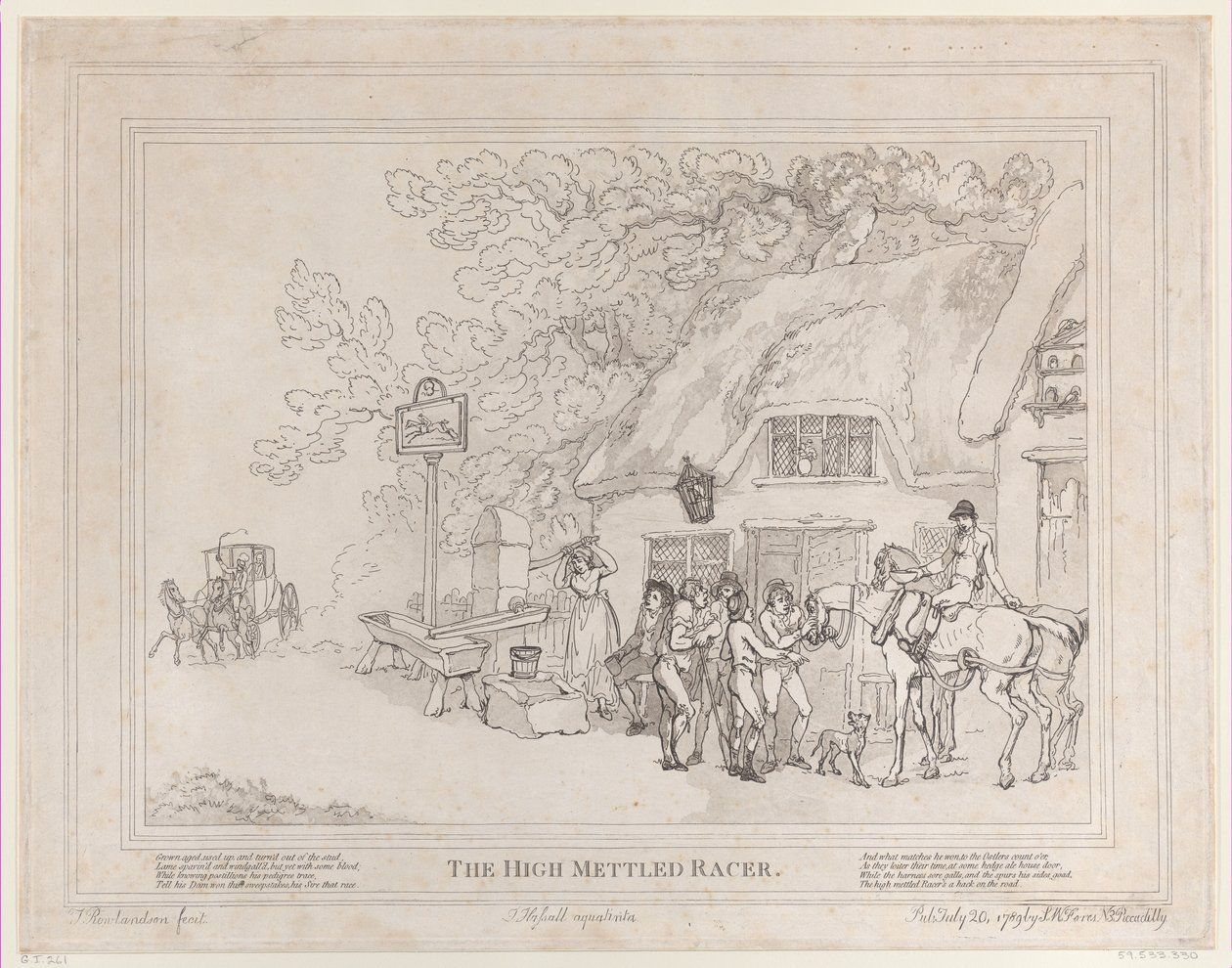 The Post Horse من حياة فرس السباق ، أو المتسابق عالي القفاز ، 20 يوليو ... ، 20 يوليو ، 1789 بواسطة توماس رولاندسون