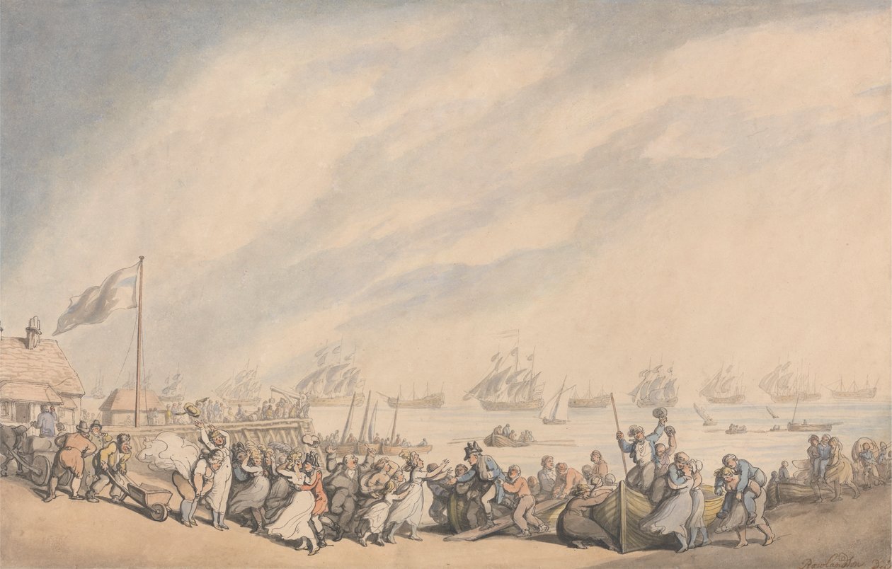 عودة الأسطول إلى جريت يارموث عام 1797 بواسطة توماس رولاندسون