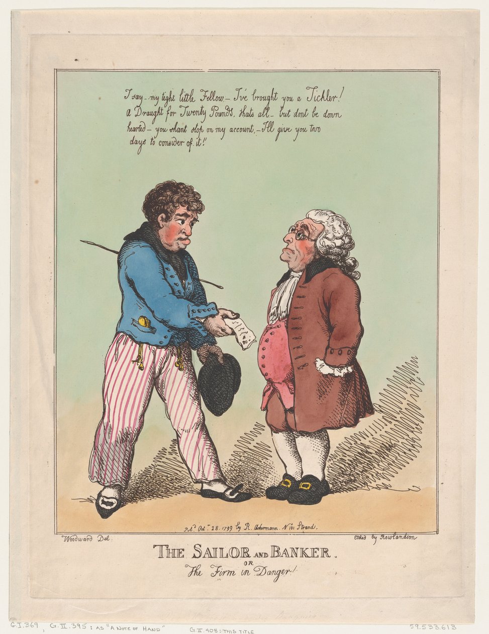 البحار والمصرفي ، 28 أكتوبر 1799 ، 28 أكتوبر 1799. بواسطة توماس رولاندسون