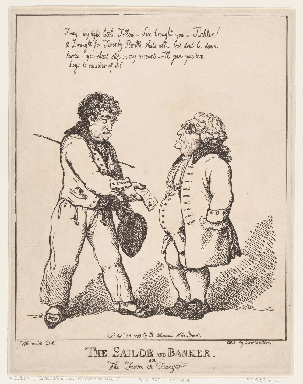 البحار والمصرفي ، أو الشركة في خطر ، 28 أكتوبر 1799. ، 28 أكتوبر ، 1799. بواسطة توماس رولاندسون