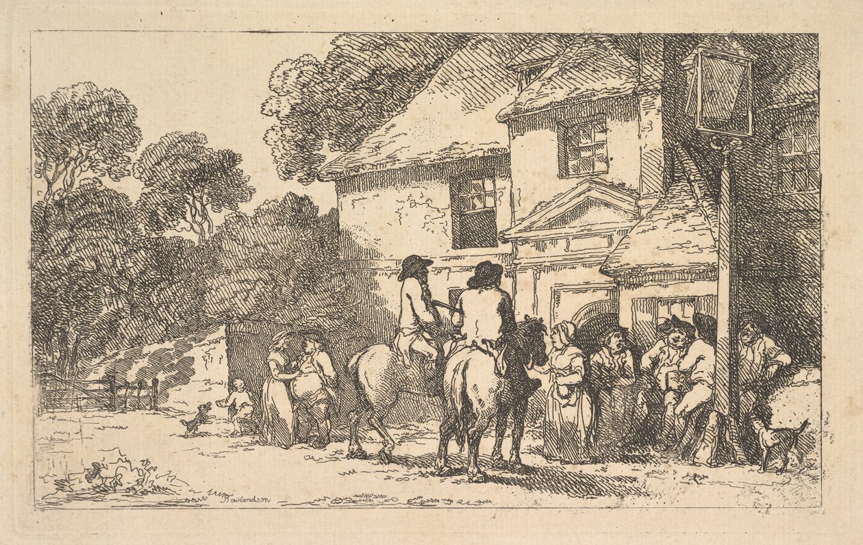 الفرسان الثلاثة ، نزل على جانب الطريق ، 18 ديسمبر 1787. بواسطة توماس رولاندسون