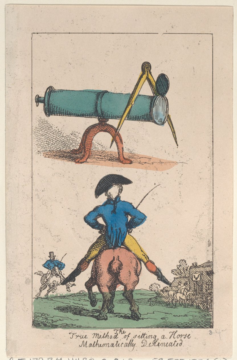 الطريقة الصحيحة لجلوس الحصان ، مُحددة رياضياً ، 1809. ، 1809. بواسطة توماس رولاندسون