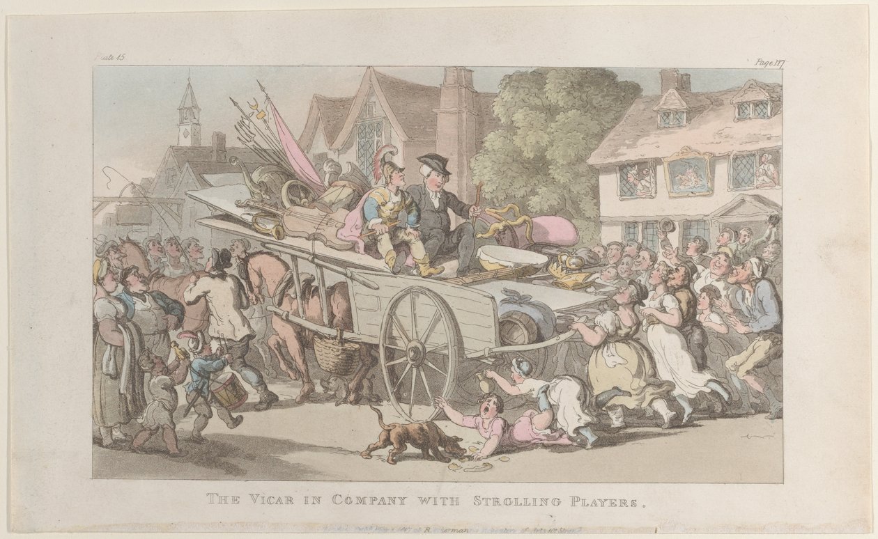 النائب في شركة مع Strolling Players ، من The Vicar of Wakefield ، 1 مايو ، ... ، 1 مايو ، 1817. بواسطة توماس رولاندسون