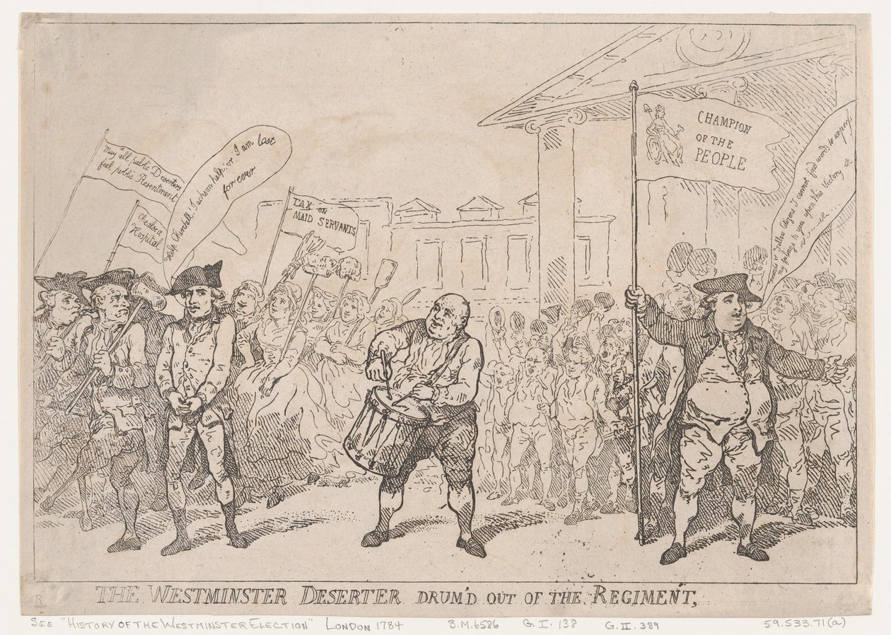 The Westminster Deserter Drum'd الخروج من الفوج ، 18 مايو ، 1784 ، 18 مايو ، 1784. بواسطة توماس رولاندسون