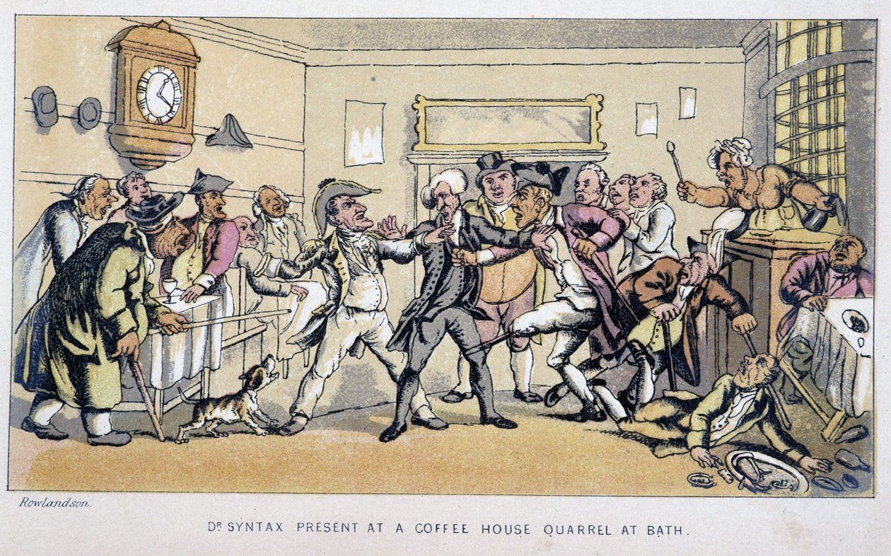 The doctor in a bistro where a fight breaks out - in “” Doctor Syntax