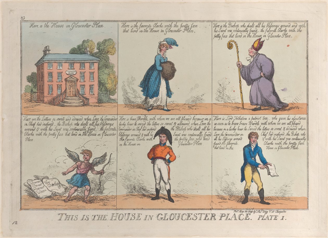 هذا هو المنزل الموجود في Gloucester Place ، اللوحة 1 ، 26 مايو 1809. ، 26 مايو 1809. بواسطة توماس رولاندسون