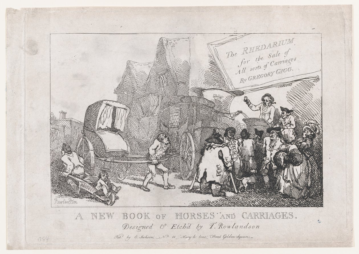 صفحة العنوان: كتاب جديد للخيول والعربات ، أو ، Rhedarium للبيع من جميع الأنواع ... ، 1784. بواسطة توماس رولاندسون