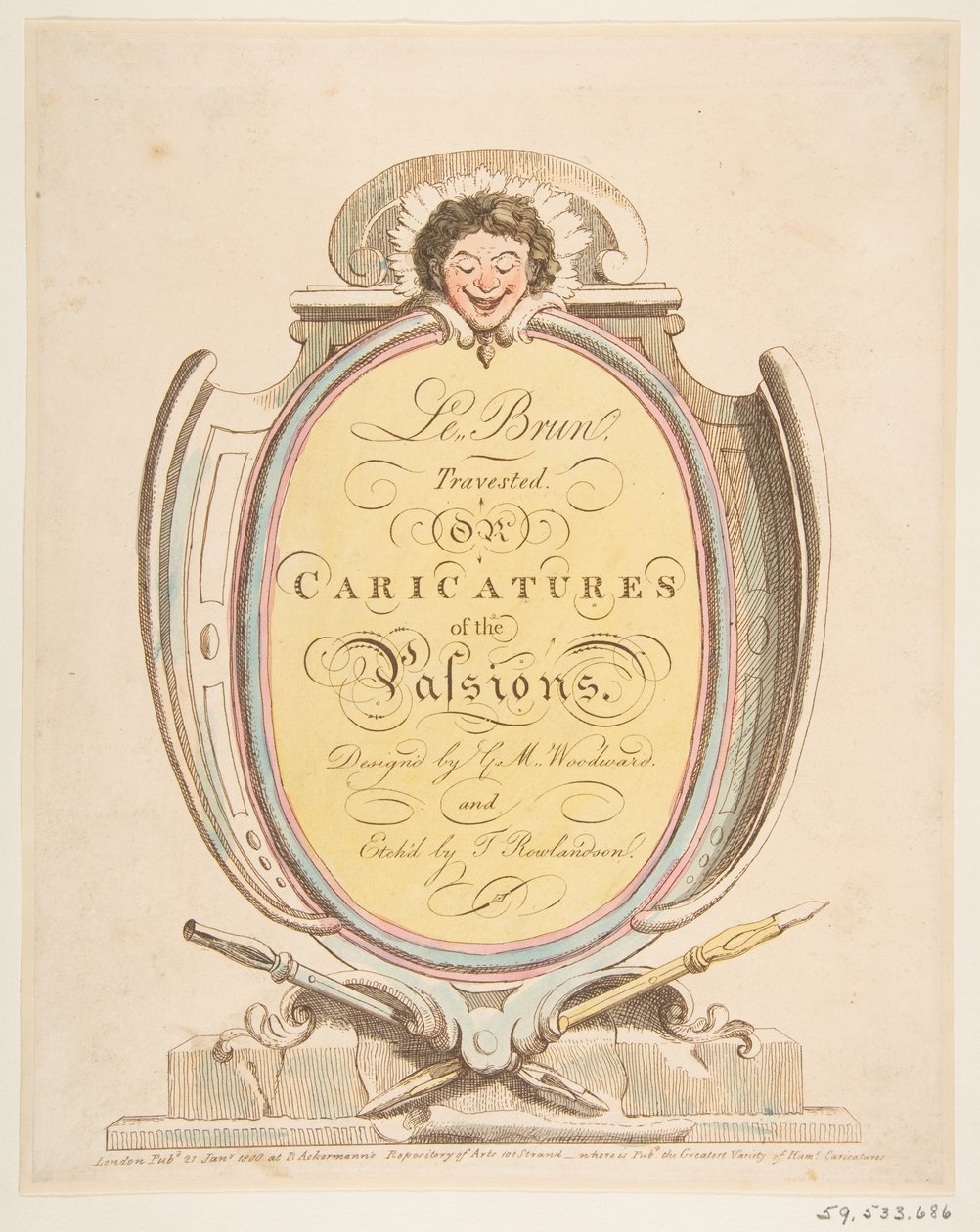 صفحة العنوان: Le Brun Travested ، أو Caricatures of the Passions ، 21 يناير 1800. بواسطة توماس رولاندسون