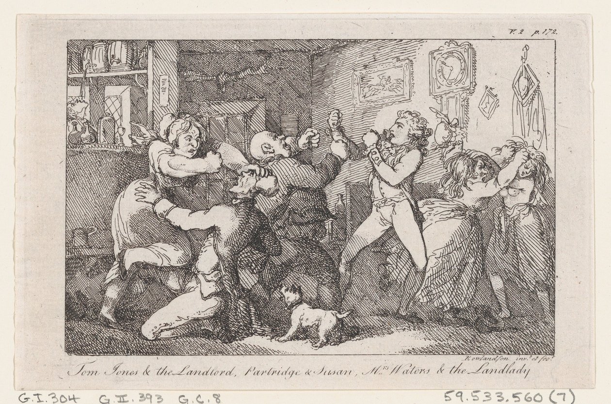 توم جونز والمالك ، بارتريدج وسوزان ، السيدة ووترز و Landlady ، من التاريخ ... ، 1792. بواسطة توماس رولاندسون