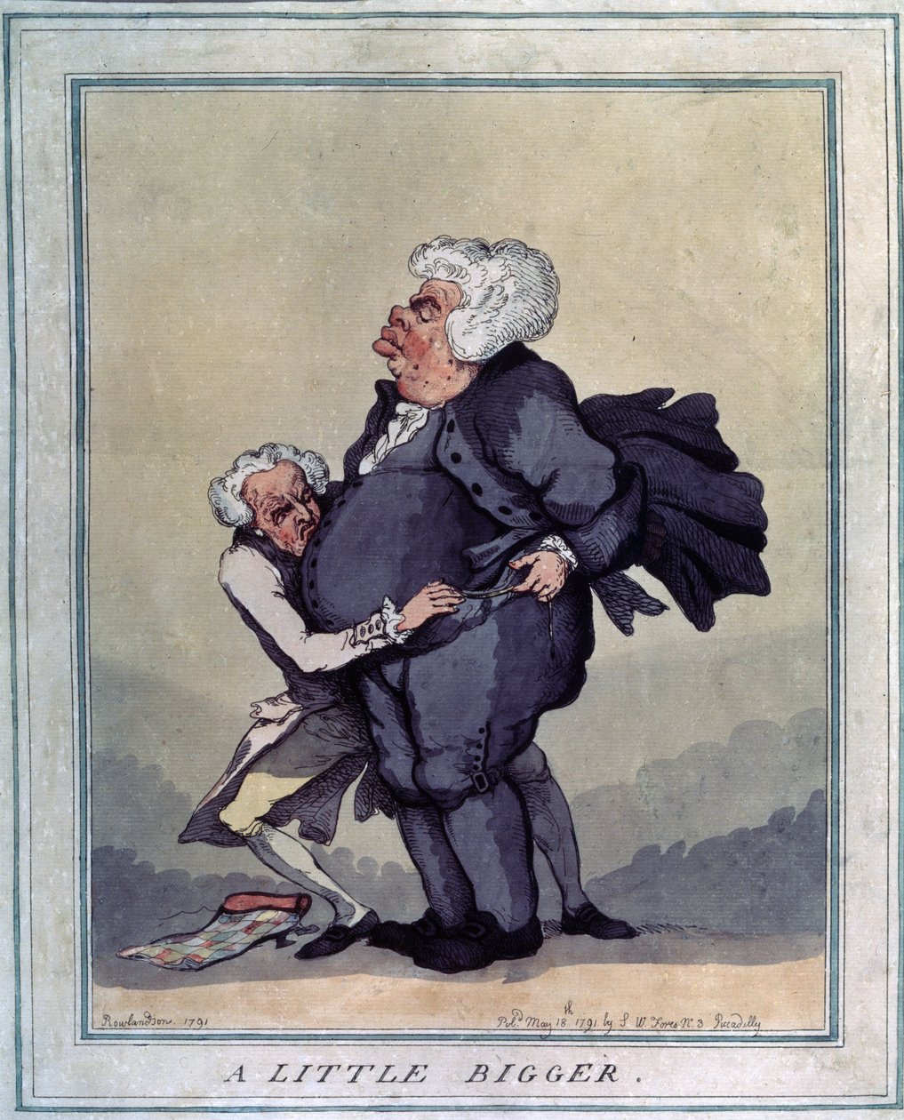 أكبر قليلا. رسم توماس رولاندسون (1756-1827). حفر وألوان مائية 41 × 31.9 سم بواسطة توماس رولاندسون