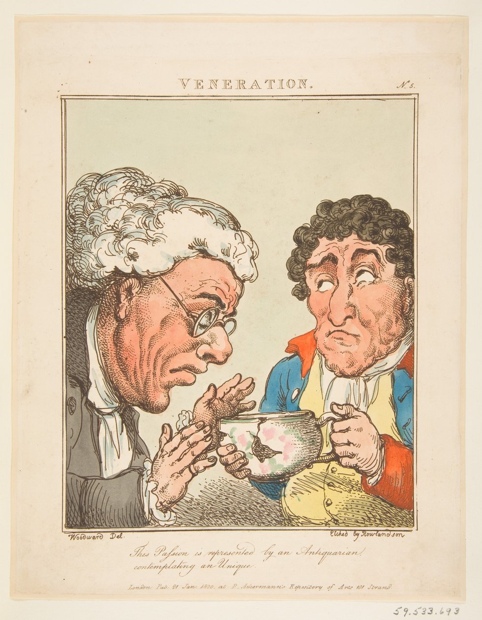 ^ Veneration Le Brun Travested ، أو كاريكاتير العواطف ، 21 يناير 1800. بواسطة توماس رولاندسون