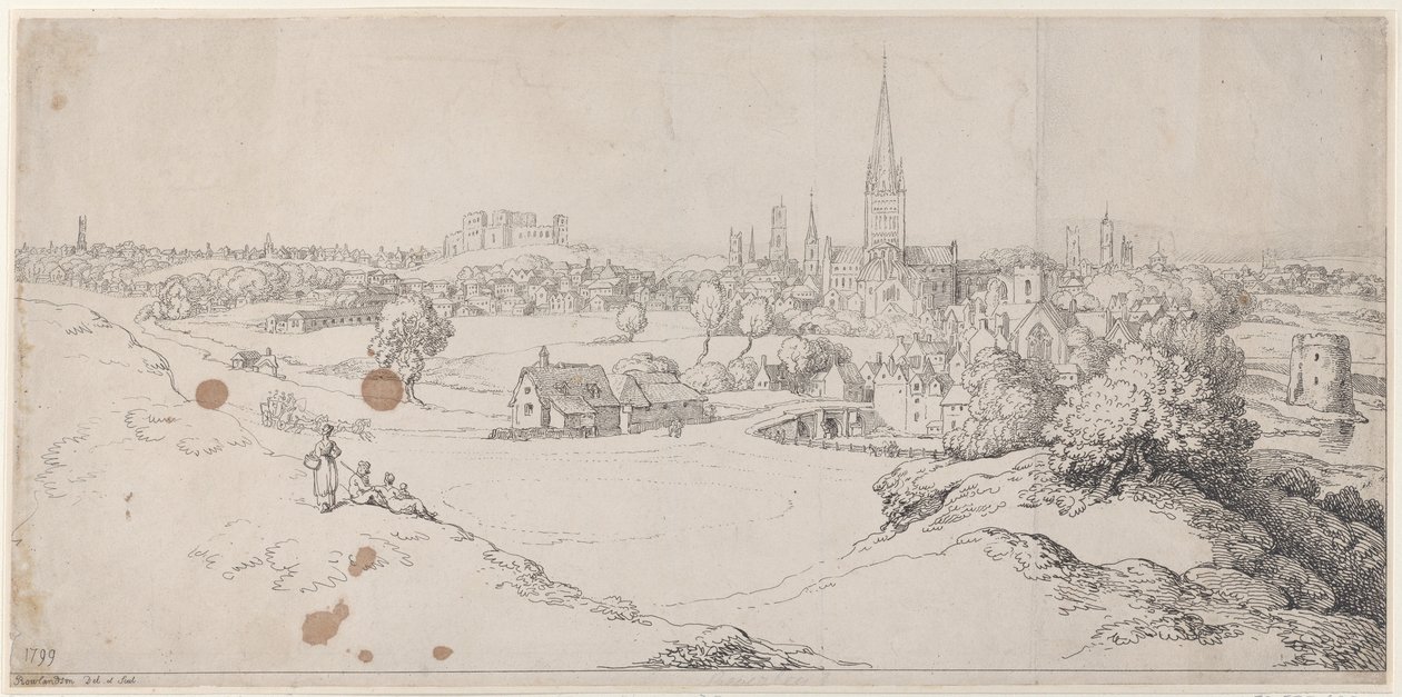منظر نورويتش من سانت جيمس هيل ، 1799. ، 1799. بواسطة توماس رولاندسون