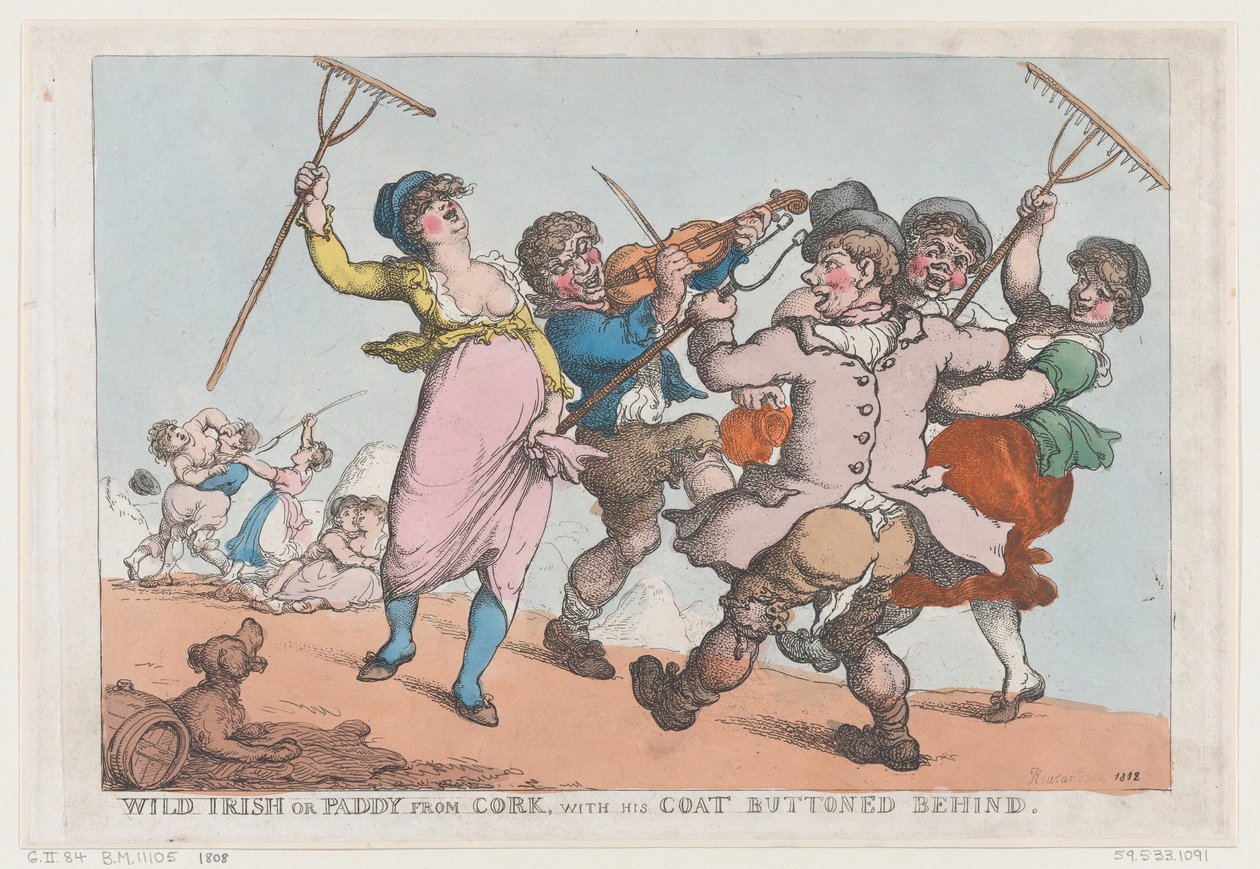 Wild Irish ، أو Paddy from Cork مع معطفه Buttoned Behind ، 1818. ، 1818. بواسطة توماس رولاندسون