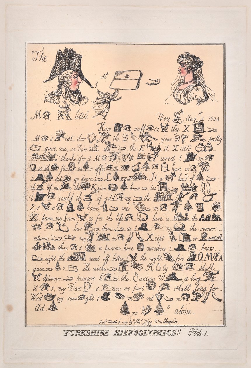 يوركشاير الهيروغليفية ، اللوحة 1 ، 8 مارس 1809. ، 8 مارس 1809. بواسطة توماس رولاندسون