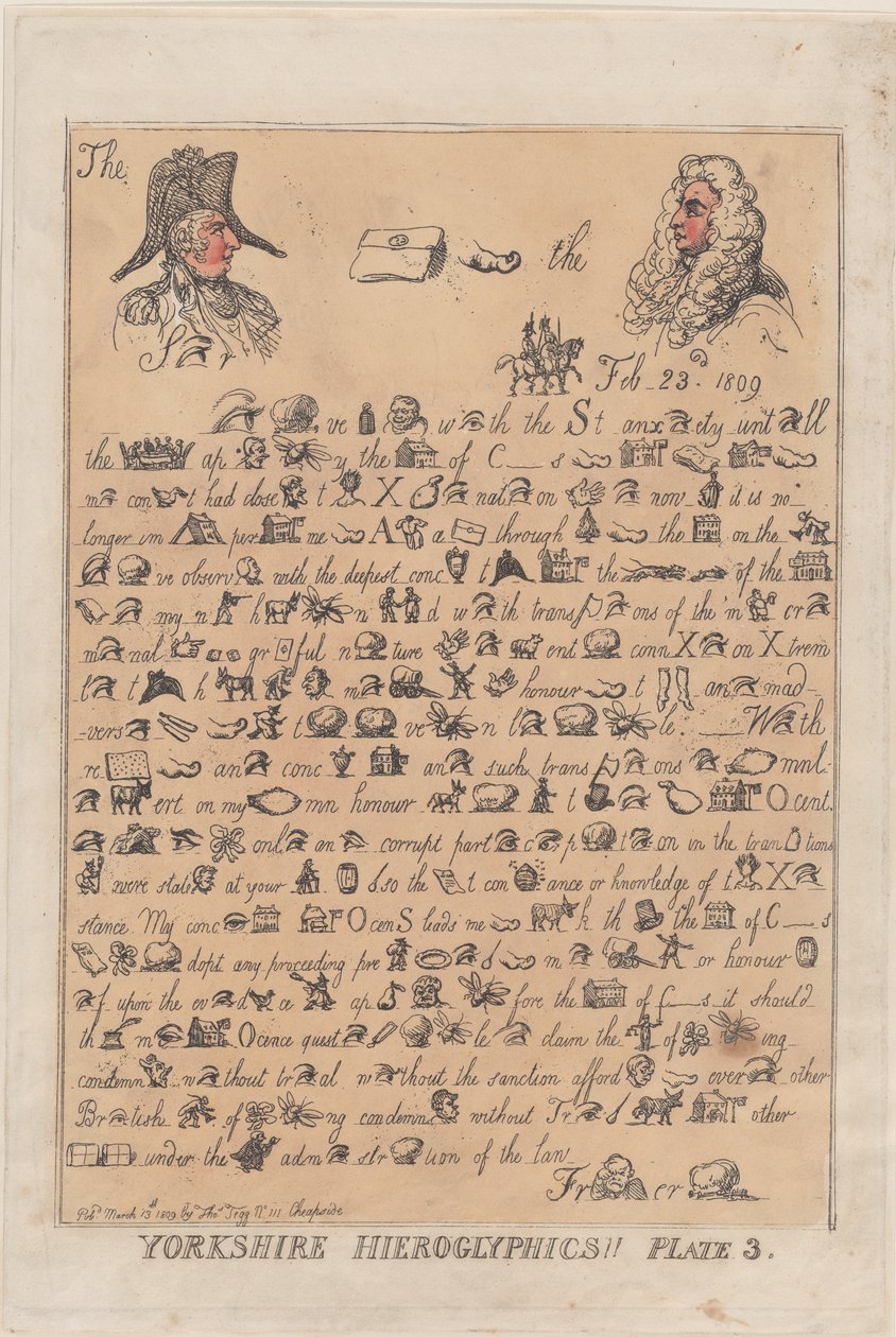 يوركشاير الهيروغليفية ، اللوحة 3 ، 13 مارس 1809. ، 13 مارس 1809. بواسطة توماس رولاندسون
