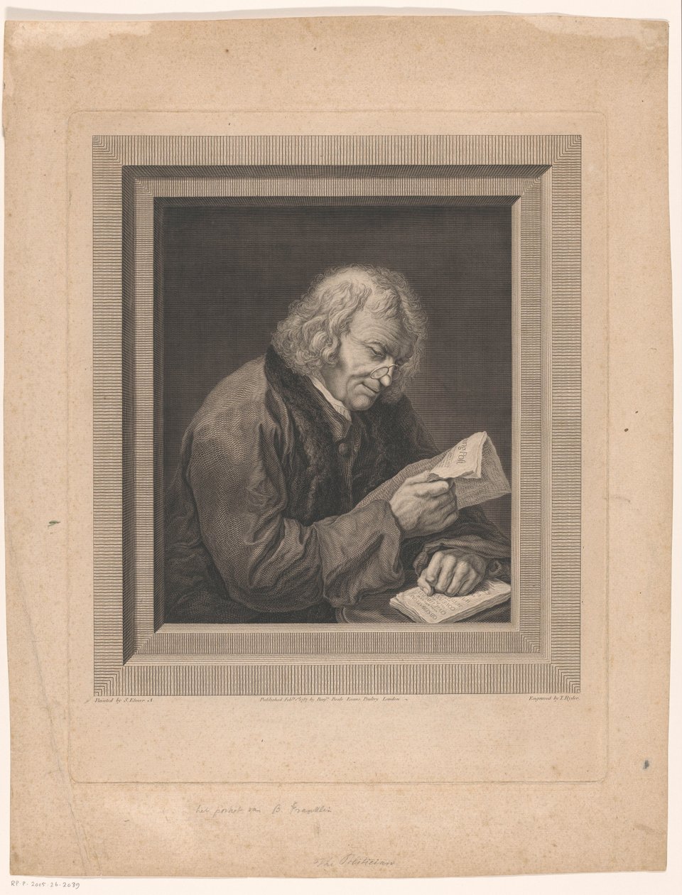 Portret van Benjamin Franklin السياسي بواسطة توماس رايدر (أنا)