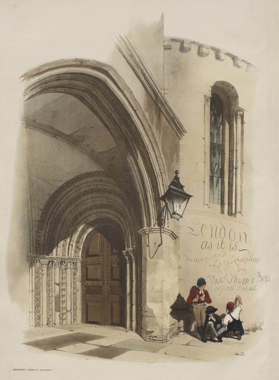 لندن كما هي: Doorway ، Temple Church بواسطة توماس شوتر بويز