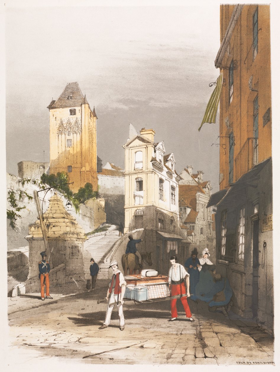 العمارة الخلابة في باريس ، غنت ، أنتويرب ، روان ، إلخ: Tour de Remy ، Dieppe ، 1839. بواسطة توماس شوتر بويز