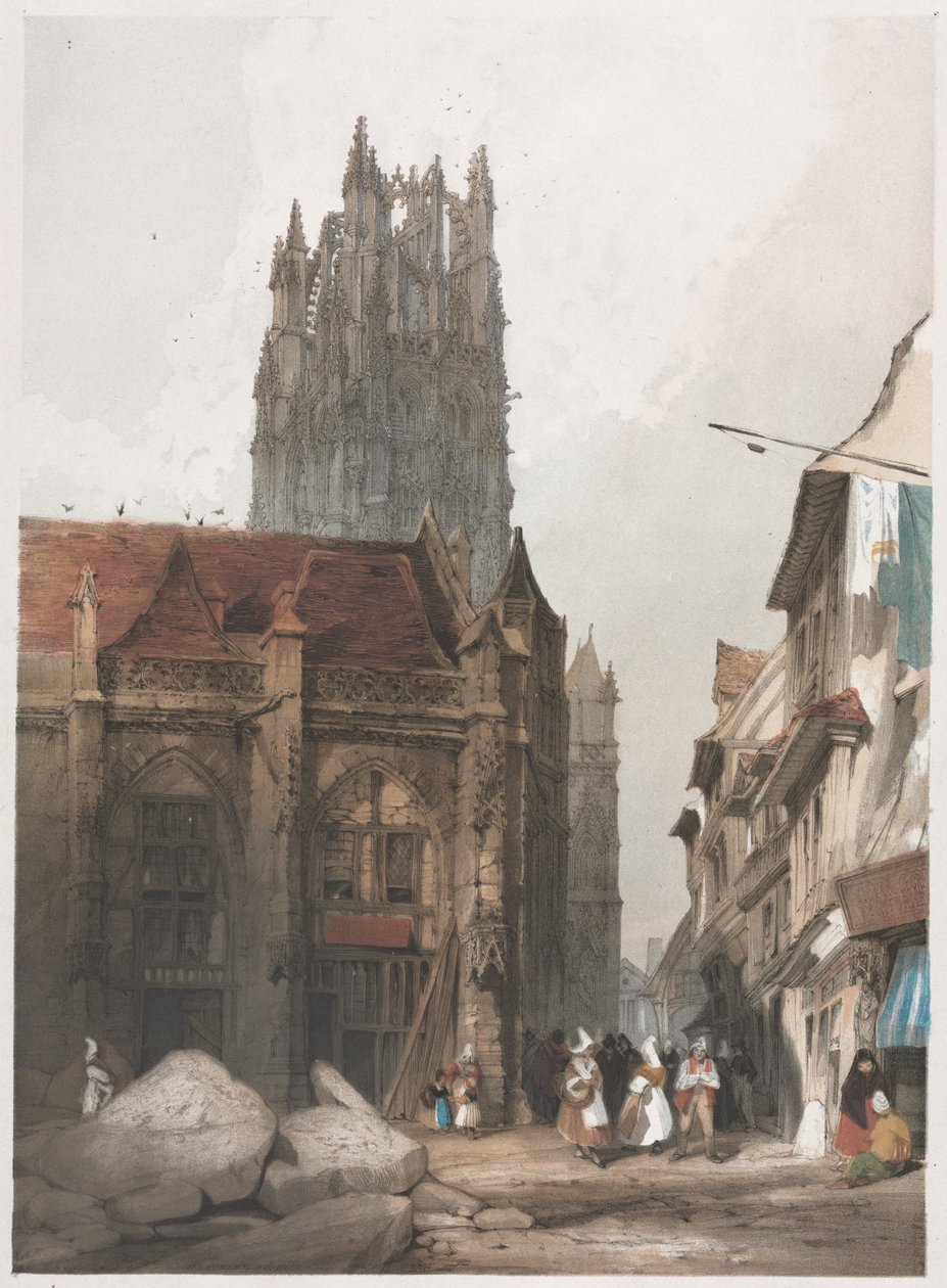 العمارة الخلابة في باريس ، جنت ، أنتويرب ، روان: سانت لوران ، روان ، فرنسا ، 1839. بواسطة توماس شوتر بويز