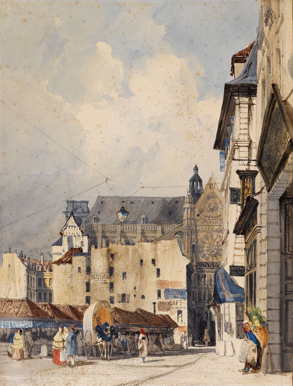 شارع Prouvaires وكنيسة Saint-Eustache (بالألوان المائية) بواسطة توماس شوتر بويز