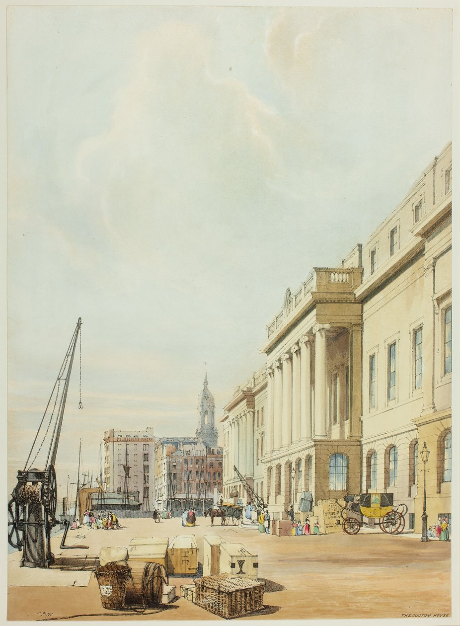 The Custom House ، اللوحة الثالثة من Original Views of London كما هي بواسطة توماس شوتر بويز