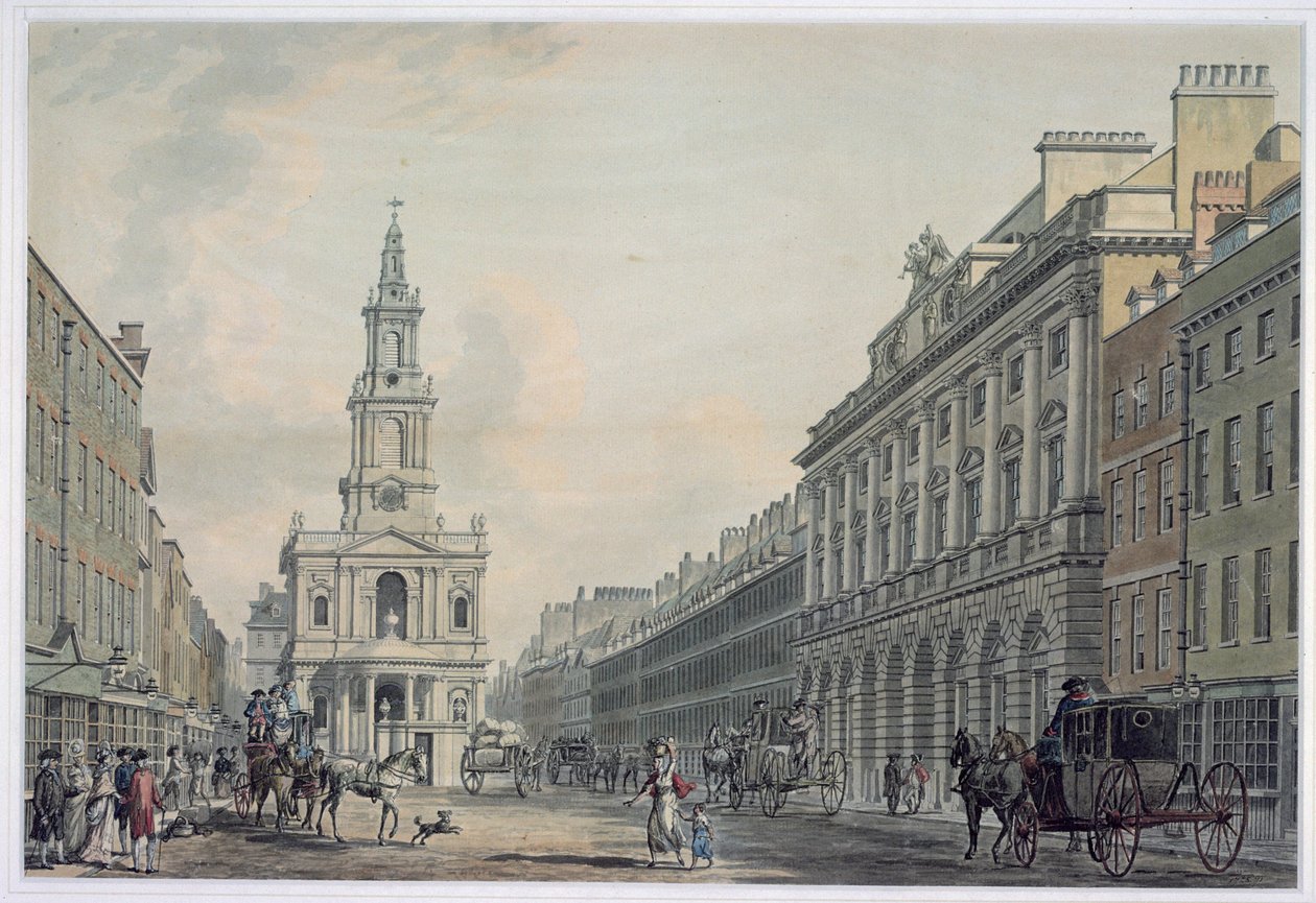The Strand with Somerset House and St. Mary le Strand، 1781 (aquatint) بواسطة توماس سنر. مالتون