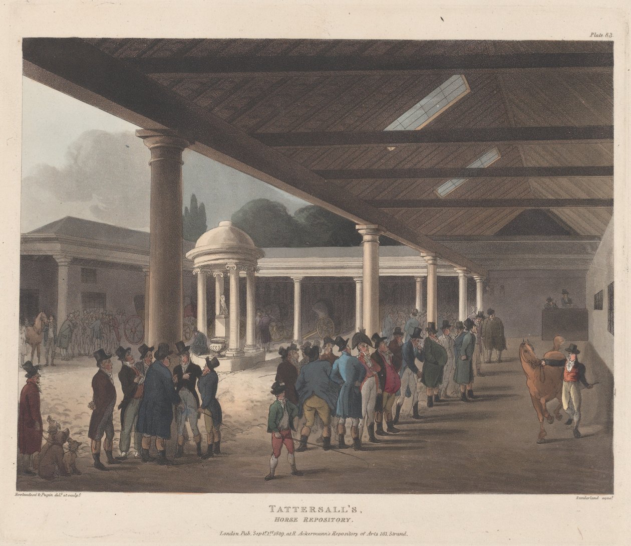 Tattersall's، Horse Repository، Hyde Park Corner، 1 سبتمبر 1809.، 1 سبتمبر 1809. بواسطة توماس سندرلاند