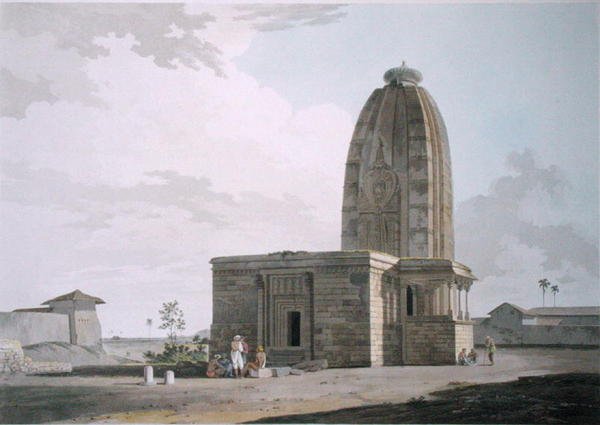 معبد هندو في ديو ، في بهار ، اللوحة الثالثة والعشرون من "المشهد الشرقي" ، نشرت عام 1800 (مائي ملون) بواسطة توماس وويليام دانييل