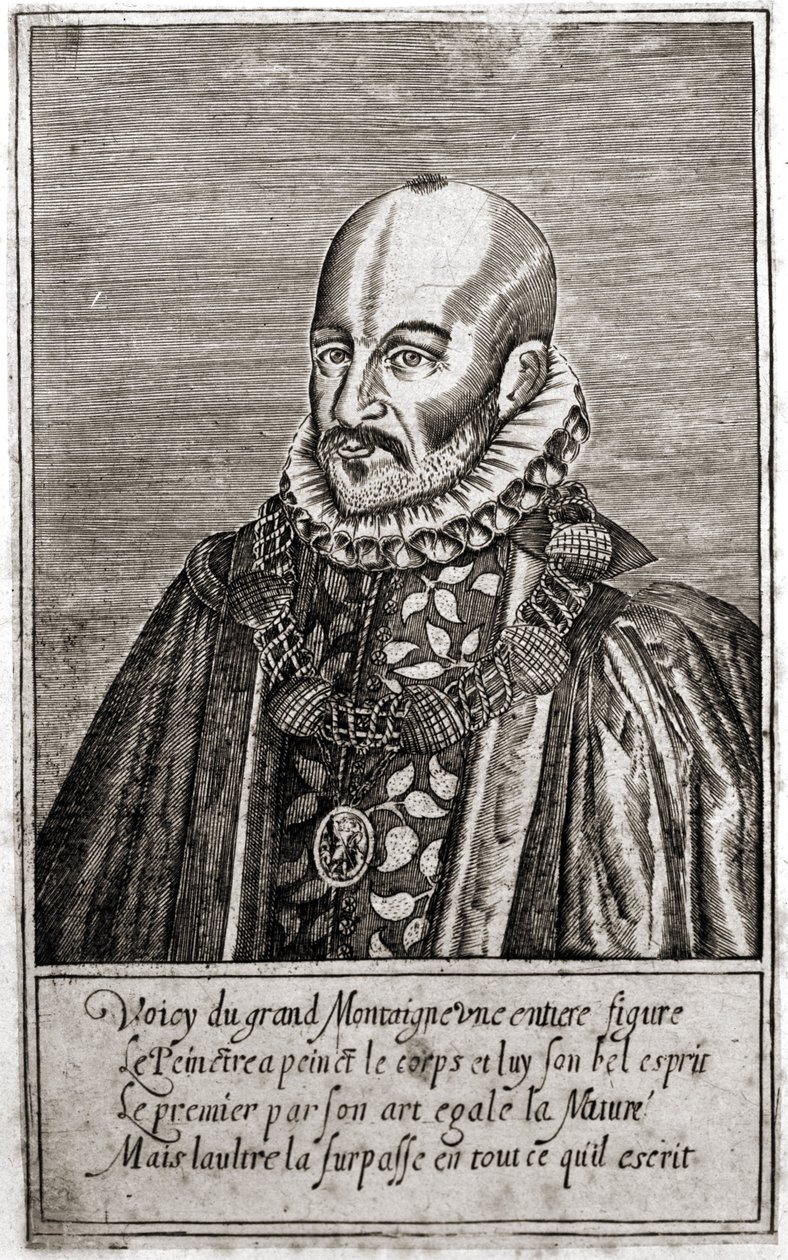 صورة ميشيل دي مونتين (1533-1592) ، كاتب فرنسي. نقش لتوماس دي ليو. (1560-1612). بواسطة توماس دي ليو